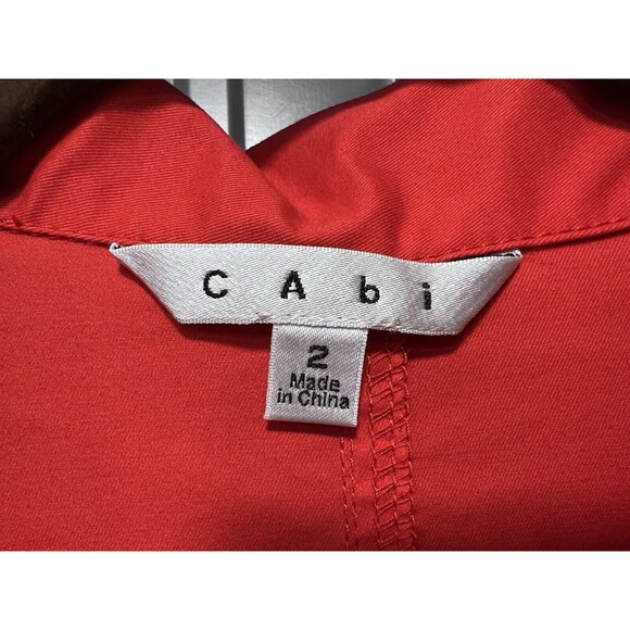CABI Womens Red Trench Coat Sz 2 Convertible Jacket Vest Zip Off Career Office - Picture 14 of 16